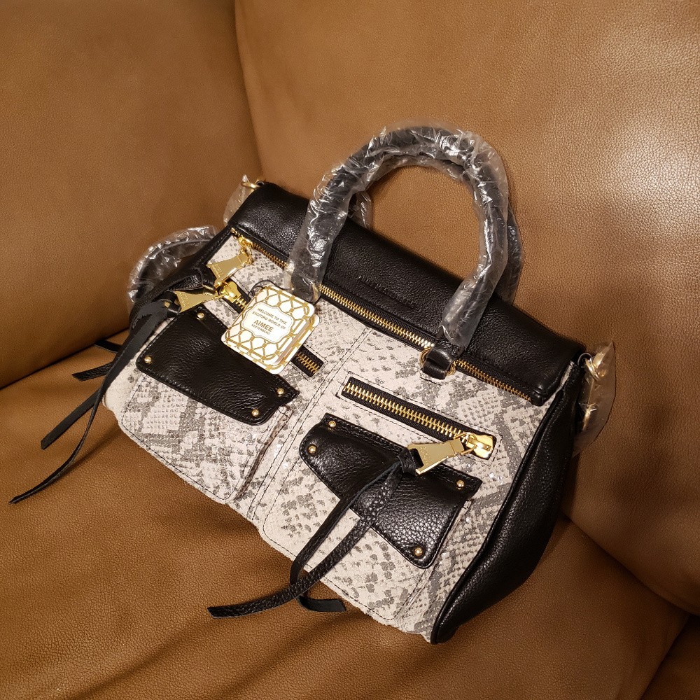 NWT Aimee Kestenberg Snake Print Leather Bag